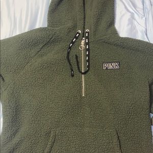 PINK! Forest Green Teddy Bear Hoodie